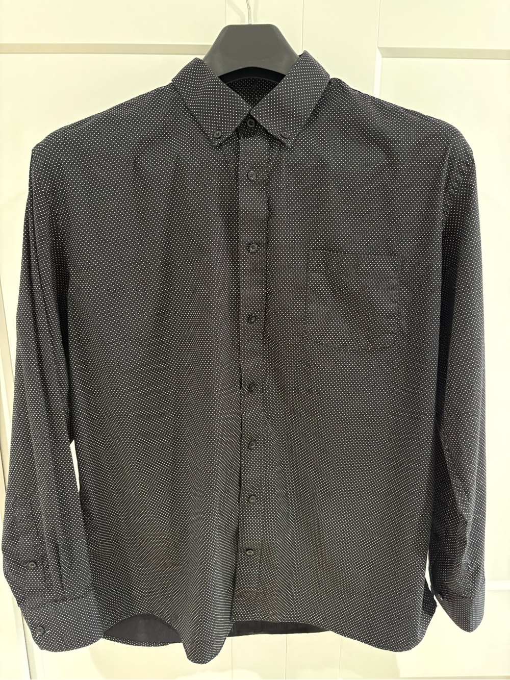 Nautica Men's Black Micro-Polka Dot Button-Down Shirt